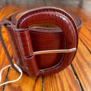 Sezane Masha Belt Embossed Brown - Size 90